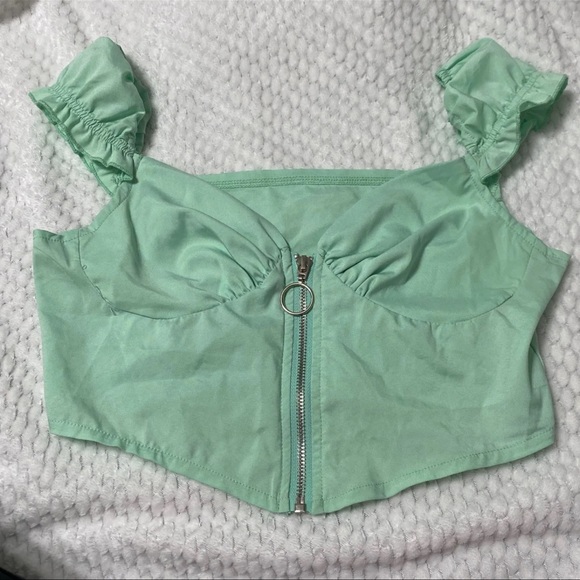 Satin crop top - Picture 1 of 3